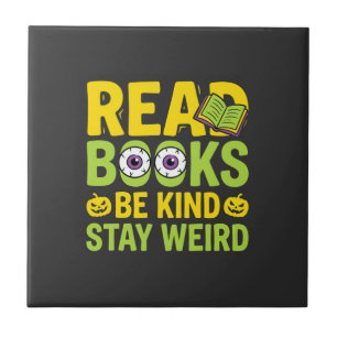 Carreau Livres de lecture d'Halloween Soyez gentil Restez 