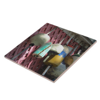 Carreau Lobster Buoys on Pink Lattice - Martha's Vineyard