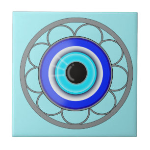 Carreau L'oeil mauvais bleu repousse l'énergie négative -