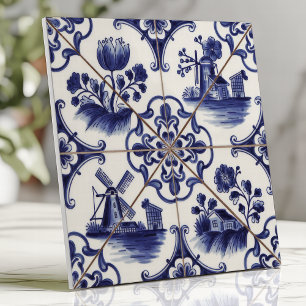 Carreau Logiciel traditionnel Blue Floral et moulin à vent