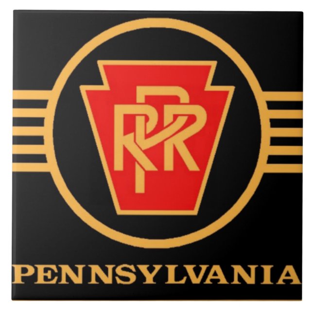 Carreau Logo de chemin de fer de la Pennsylvanie, noir et (Devant)