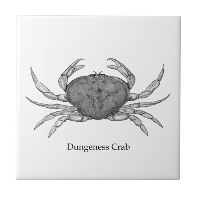 Carreau Logo de crabe de Dungeness (art en ligne) (Devant)