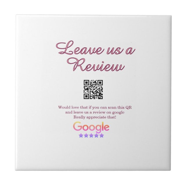 Carreau logo de l'entreprise de revue Google Scan QR revie (Devant)
