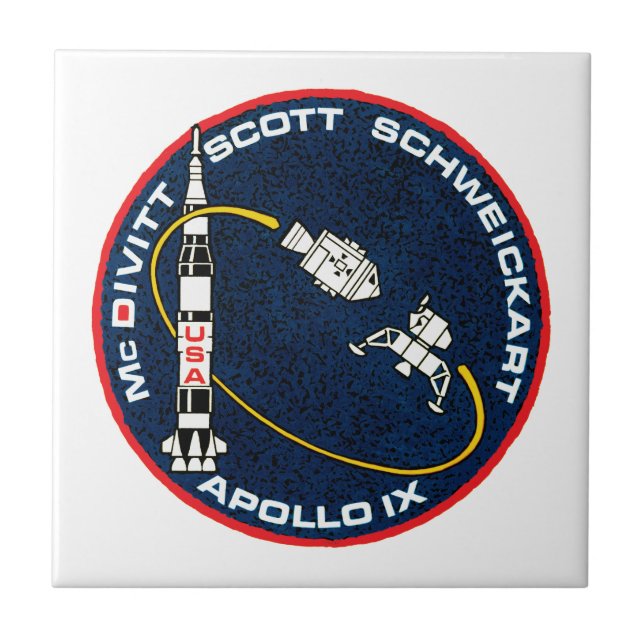 Carreau Logo de patchs de mission Apollo 9 NASA (Devant)