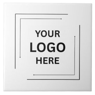 Carreau Logo d'entreprise   Blanc simple minimaliste