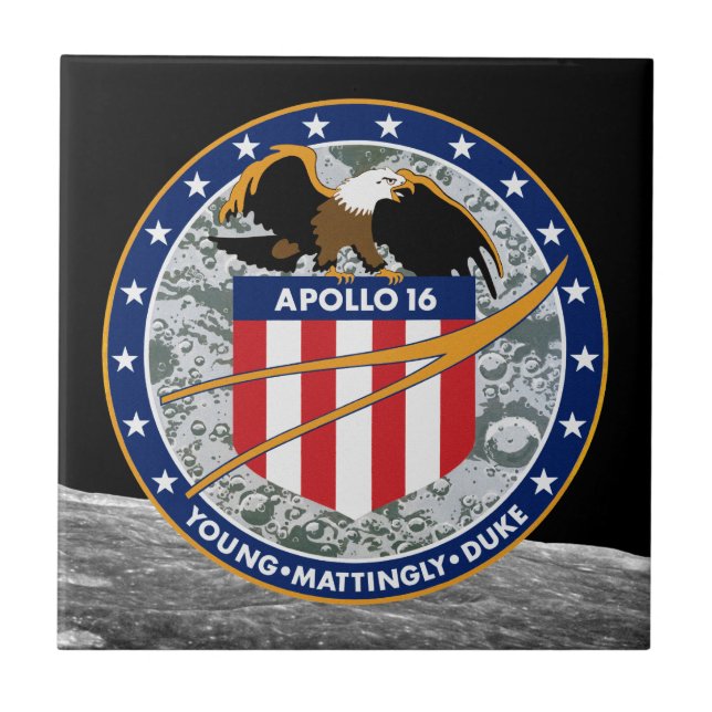 Carreau Logo du patch de mission Apollo 16 NASA (Devant)
