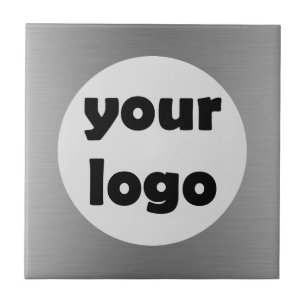 Carreau Logo personnalisé moderne et élégant en métal gris