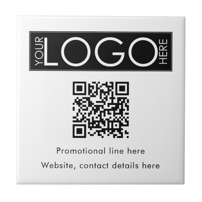 Carreau Logo professionnel personnalisé Texte QR Code prom (Devant)