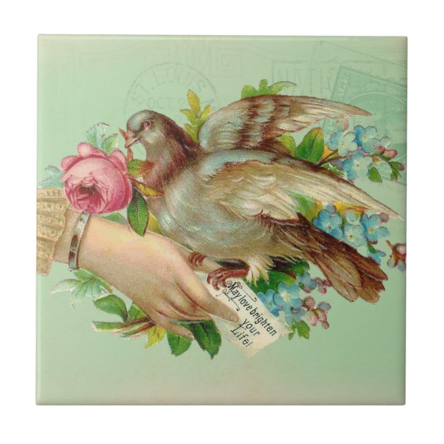 Carreau L'oiseau victorien de Valentine et s'est levé (Devant)