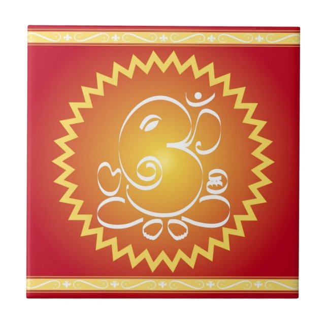 Carreau L'OM Ganesha avec l'étoile jaune (Devant)