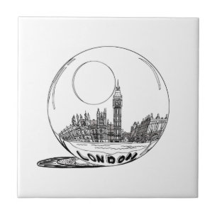 Carreau Londres dans une boule de verre.