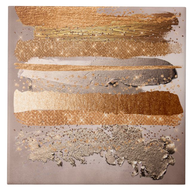 Carreau L'or du cuivre frappe la texture du glamour (Devant)