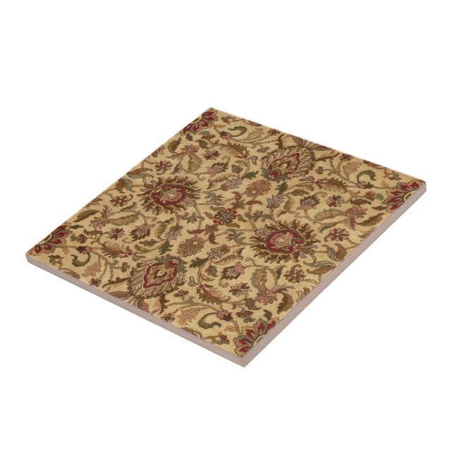 Carreau L'or fleurit le tapastery d'oriental d'arabesque (Côté)