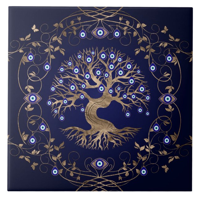 Carreau L'ornement des yeux de l'arbre de vie (Devant)