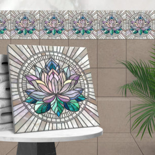 Carreau Lotus Flower Mosaic Art