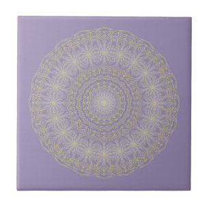 Carreau Lotus Mandala en Lilac et or