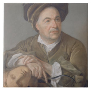 Carreau Louis Francois Roubiliac (1702-62) (en pastel sur