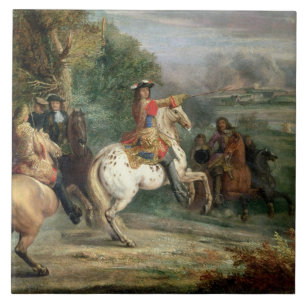 Carreau Louis XIV (1638-1715) surveillant le siège de ci