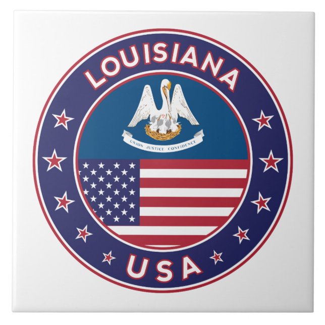 Carreau Louisiana, Louisiane, étui, autocollant, sac (Devant)