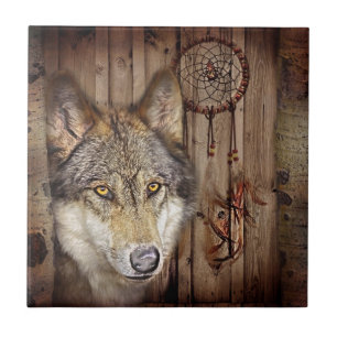 Carreau Loup indien indigène de receveur rêveur occidental