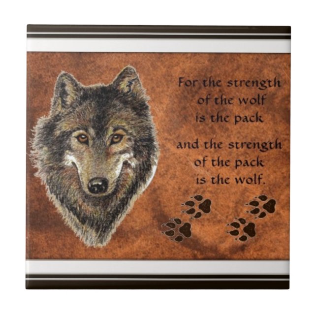 Carreau Loup, Loups, Pack, La force de la famille Citation (Devant)