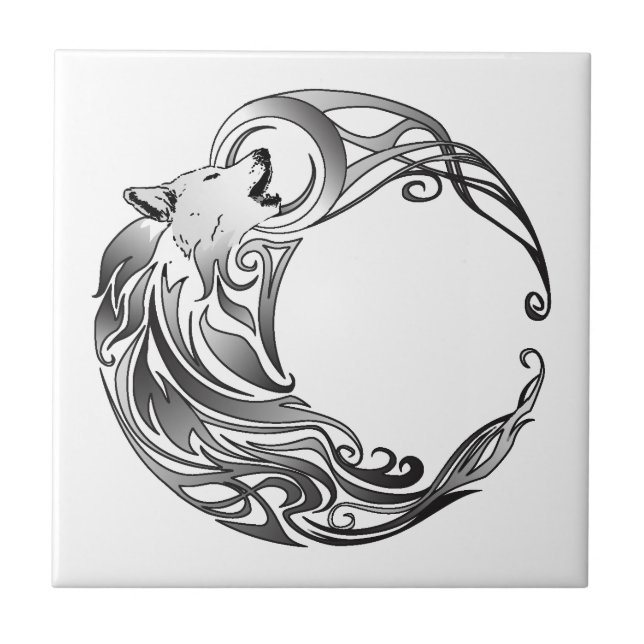 Carreau Loup tribal - ombragé (Devant)