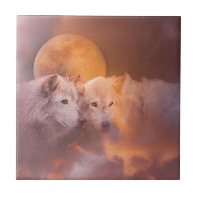 Carreau Loups et lune (Devant)