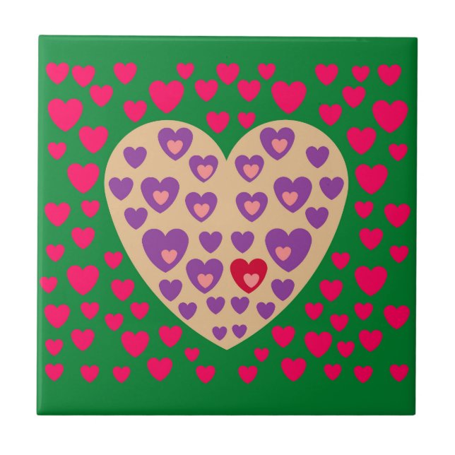 CARREAU LOVE HEART COLORFULL TILE CÉRAMIQUE (Devant)