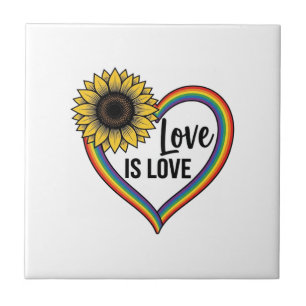 Carreau Love Is Love Tournesol Cœur Vintage Vector T-Shirt