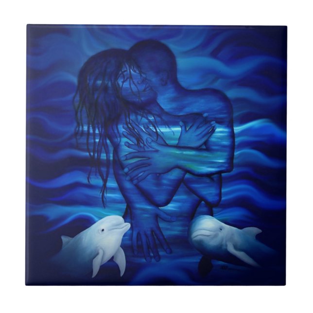 Carreau Love, Passion act - paire avec dauphin (Devant)
