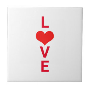 Carreau Love Red Heart mignon Saint Valentin Anniversaire 