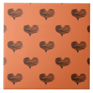 Carreau Love Valentine's Day Black Heart croquis