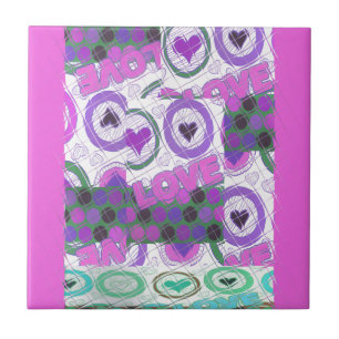 Carreau Lovely Love Heart Motif Art Imprimer
