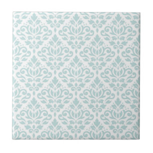 Carreau Lt Duck Egg Blue de motif de damassé de rouleau