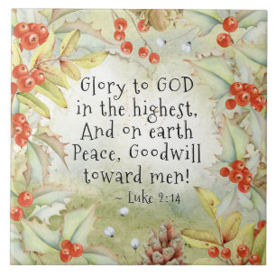 Carreau Luc 2 14 Gloire à Dieu dans le plus haut, Noël