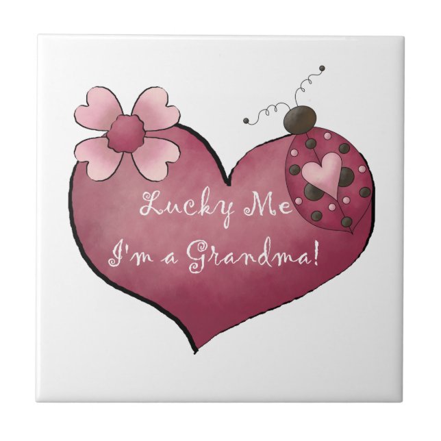 Carreau Lucky Me Je suis un cadeau de grand-mère (Devant)