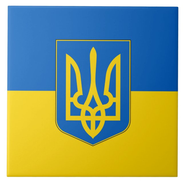 Carreau L'Ukraine drapeau sur carrelage (Devant)