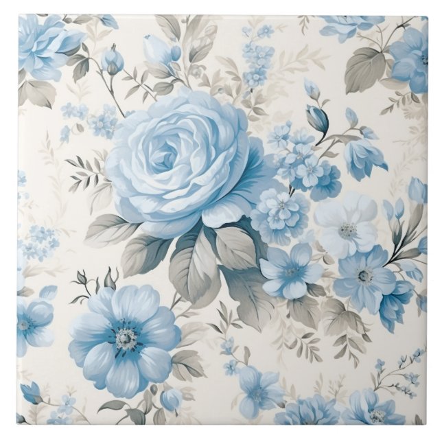 Carreau Lumière Artistique Pastel Roses Bleus (Devant)