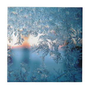 Carreau Lumière d'hiver à travers un verre à cristaux de g