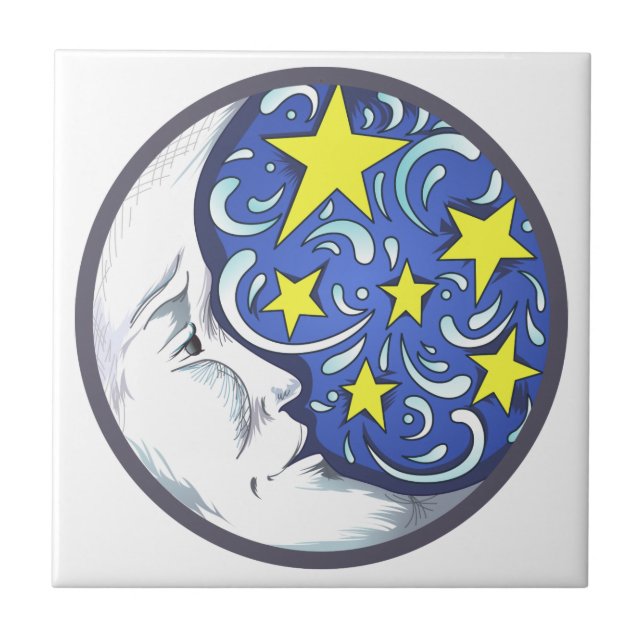 Carreau Lune et étoiles (Devant)
