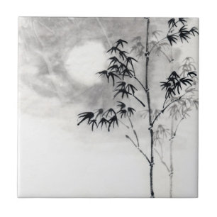 Carreau Lune japonaise classique de bambou d'art de