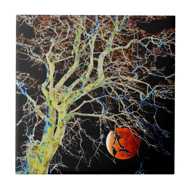 Carreau Lune rouge se lève (Devant)