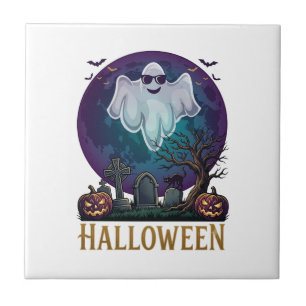 Carreau Lunettes de soleil fantôme Halloween Violet Lune C