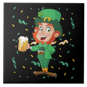Carreau Lutin buvant de la bière à la Saint-Patrick