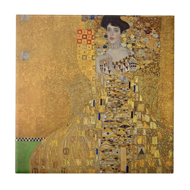 Carreau Luxe élégant avec Portrait de Gustav Klimt (Devant)