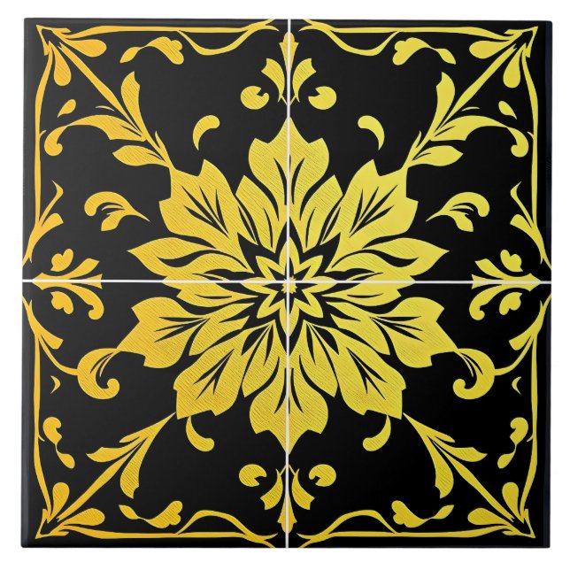 Carreau Luxe Moderne Elégante Collection Florale (Devant)