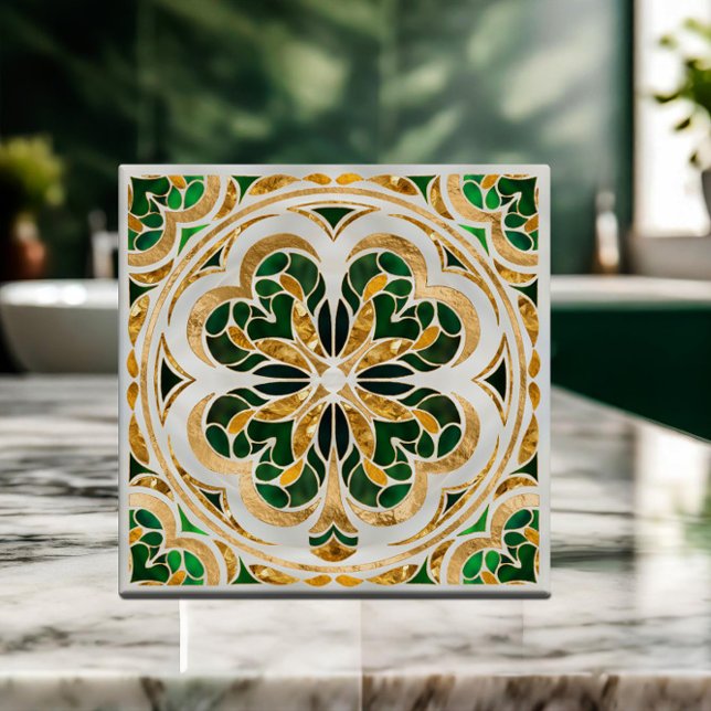 Carreau Luxueux trèfle à quatre feuilles (Créateur téléchargé)