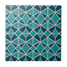 Luxury Turquoise Geometric Diamond Mosaic Tile