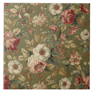 Carreau Luxury Vintage Olive Green Beige British Heritage