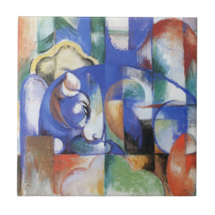 Carreau Lying Bull de Franz Marc, Cubism Art Vintage
